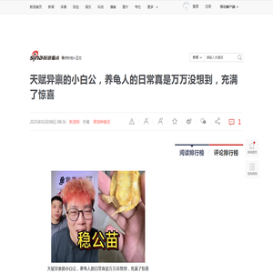 天赋异禀的小白公，养龟人的日常真是万万没想到，充满了惊喜_新浪新闻